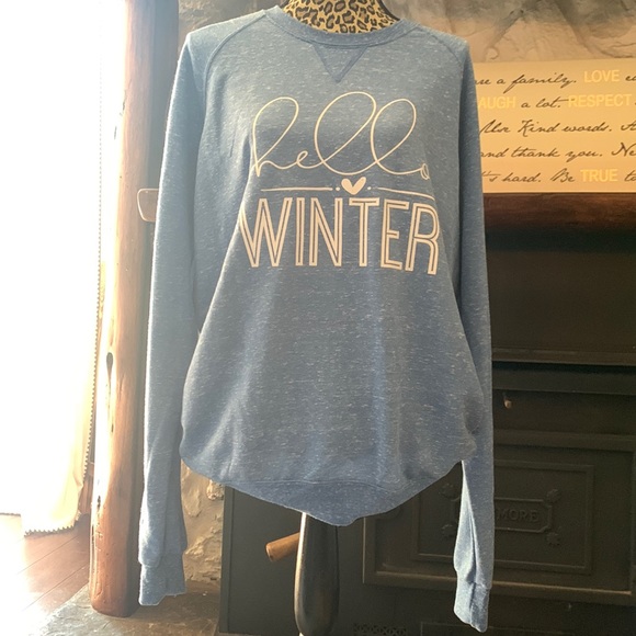 Hello Winter ❄️ Jerzees Sweatshirt Sizes S -XL - Picture 2 of 5